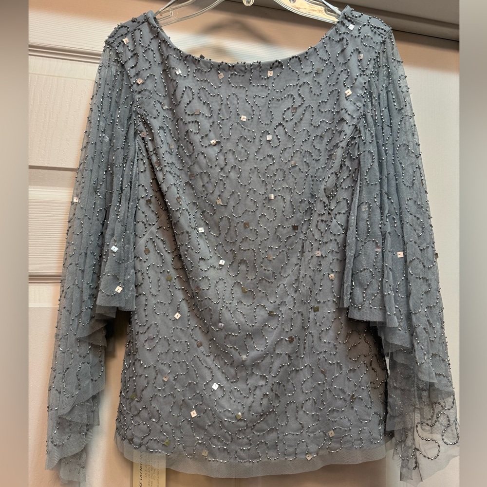 Blue-Grey Elegant Blouse